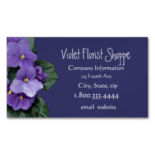 Elegant Natuur Flower African Violet Plant Magnetisch Visitekaartje