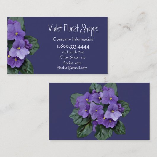 Elegant Natuur Flower African Violet Plant Visitekaartje (Voorkant / Achterkant)
