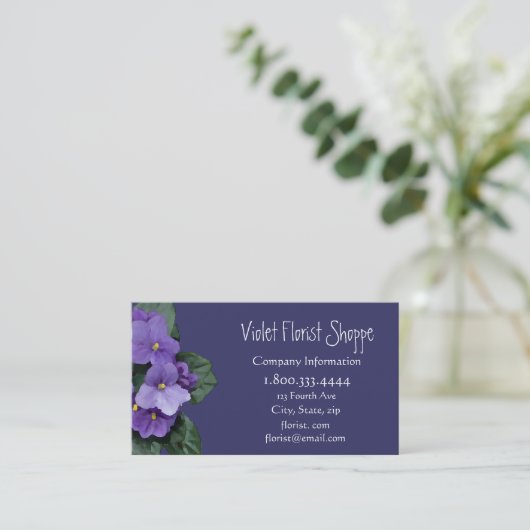 Elegant Natuur Flower African Violet Plant Visitekaartje (Staand voorkant)
