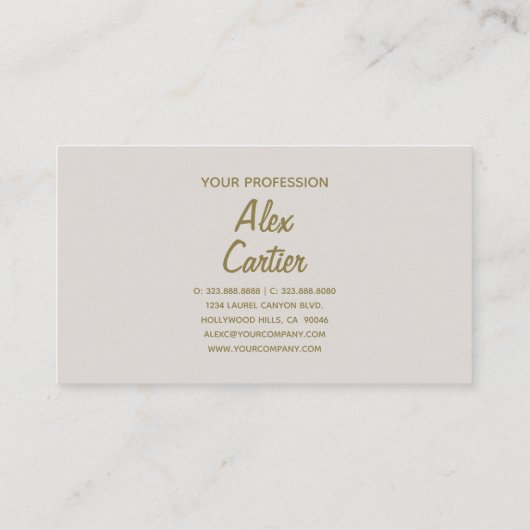 Elegant Natuur Penseelbroed Hout Graan Visitekaartje (Achterkant)