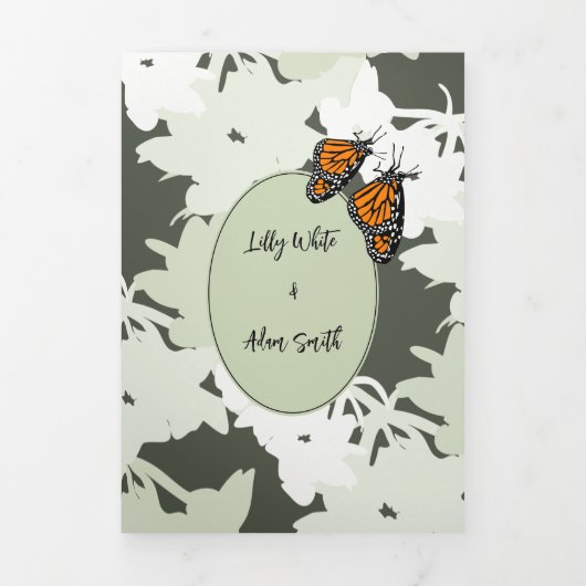 Elegant Natuur Theme Weddenschap Drieluik Uitnodiging (Cover)