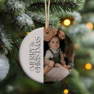 Elegant natuurlijk blad modern minimaal multi foto keramisch ornament