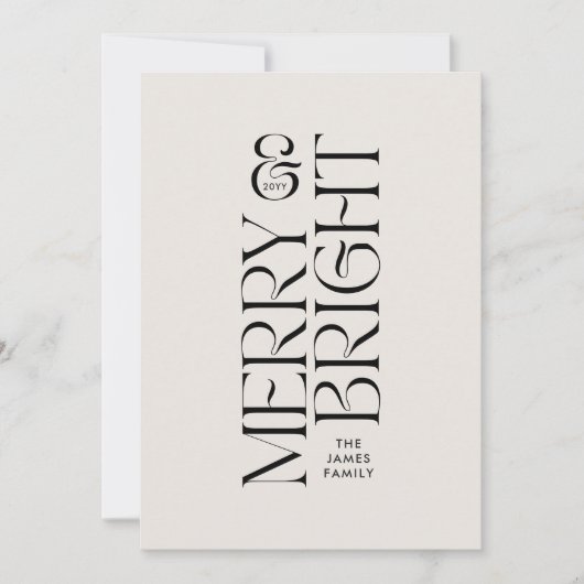 Elegant natuurlijk bladmodern minimalisme typograf feestdagenkaart (Voorkant)