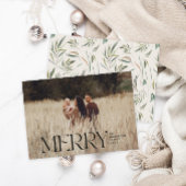 Elegant natuurlijk gebladerte moderne minimale fot feestdagenkaart