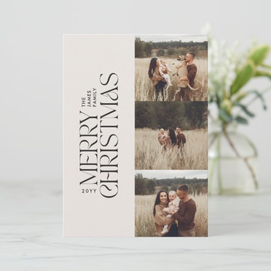 Elegant natuurlijk gebladerte moderne minimale mul feestdagenkaart (Staand voorkant)