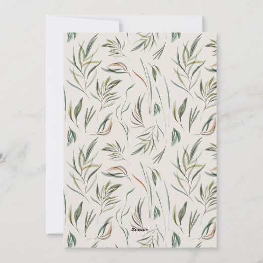 Elegant natuurlijk gebladerte moderne minimale mul feestdagenkaart (Achterkant)