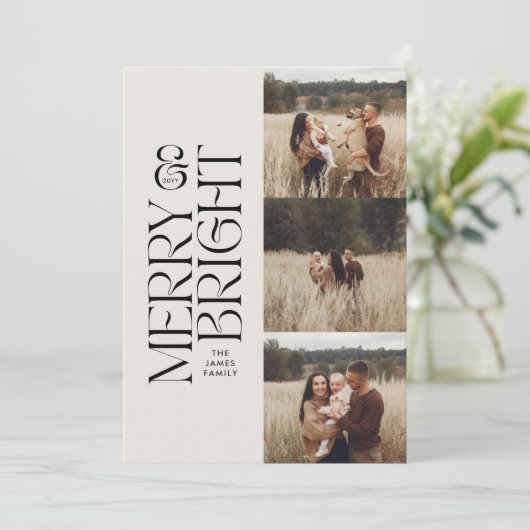 Elegant natuurlijk gebladerte moderne minimale mul feestdagenkaart (Staand voorkant)