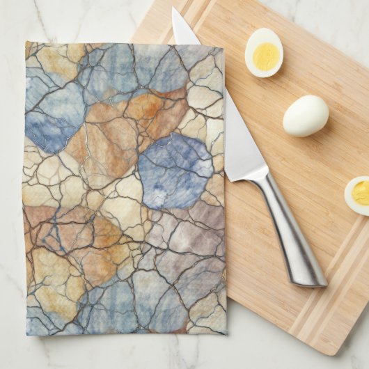 Elegant Natuursteen Marmeren Patroon Theedoek (Quarter Fold)