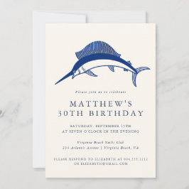 Elegant Nautical Anchor Adult Party Invitation Kaart