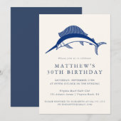 Elegant Nautical Anchor Adult Party Invitation Kaart (Voorkant / Achterkant)