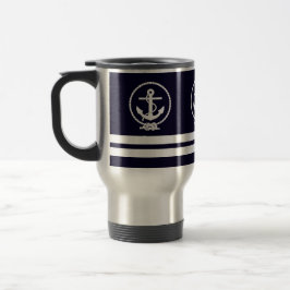 Elegant Nautical Anchor and Stripe Pattern Reisbeker
