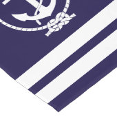 Elegant Nautical Anchor and Stripes Pattern Lange Tafelloper (Hoek)