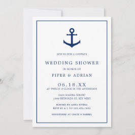 Elegant Nautical Anchor Couples Wedding Shower Kaart