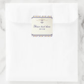Elegant Nautical Anchor Gold Blue Striped Sticker (Tas)