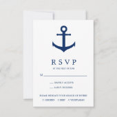Elegant Nautical Anchor Meal Choice Weddenschap RSVP Kaartje (Voorkant)