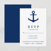 Elegant Nautical Anchor Meal Choice Weddenschap RSVP Kaartje (Voorkant / Achterkant)