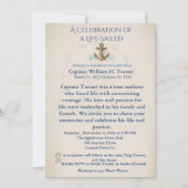 Elegant Nautical Anchor Memorial Template Kaart (Achterkant)
