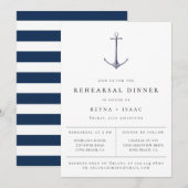 Elegant Nautical Anchor Rehearsal Dinner Aankondiging (Voorkant / Achterkant)