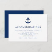 Elegant Nautical Anchor Wedding Accommodations Informatiekaartje (Voorkant / Achterkant)