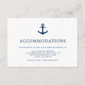 Elegant Nautical Anchor Wedding Accommodations Informatiekaartje (Voorkant)