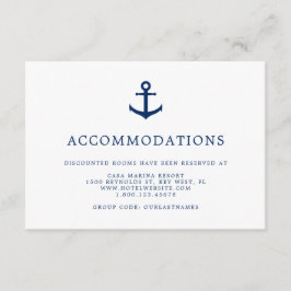 Elegant Nautical Anchor Wedding Accommodations Informatiekaartje