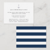 Elegant Nautical Anchor Wedding Accommodations Informatiekaartje (Voorkant / Achterkant)