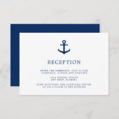 Elegant Nautical Anchor Wedding Reception Informatiekaartje (Voorkant / Achterkant)