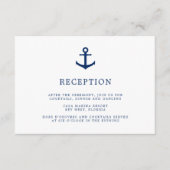 Elegant Nautical Anchor Wedding Reception Informatiekaartje (Voorkant)