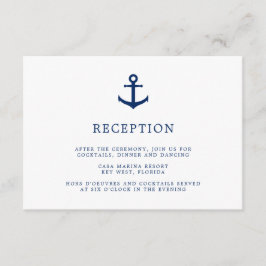 Elegant Nautical Anchor Wedding Reception Informatiekaartje