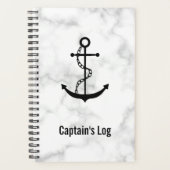 Elegant Nautical Anchor White marmer Planner (Voorkant)