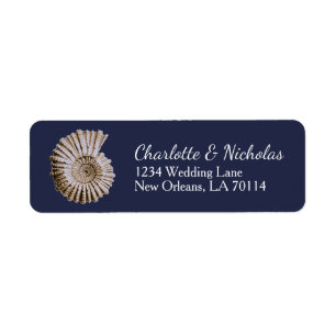 Elegant Nautical Beach Spiral Seashell Weddenschap Etiket