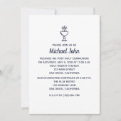 Elegant Nautical Blue boy First Commune Kaart (Voorkant)