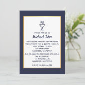 Elegant Nautical Blue Faux Gold First Community Kaart (Staand voorkant)