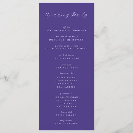 Elegant Nautical Boat Waves Navy Lijst Weddenschap Programmakaart (Achterkant)