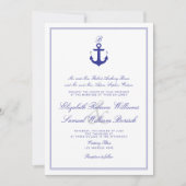 Elegant Nautical Clean Monogram Weddenschappen Inv Kaart (Voorkant)