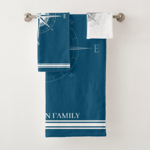 Elegant Nautical Compass Bad Handdoek