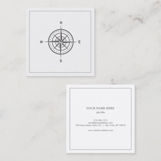 Elegant Nautical Compass Visitekaartje (Voorkant / Achterkant)