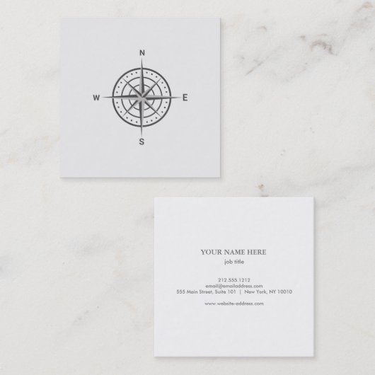 Elegant Nautical Compass Visitekaartje (Voorkant / Achterkant)