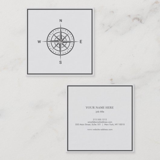 Elegant Nautical Compass Visitekaartje (Voorkant / Achterkant)