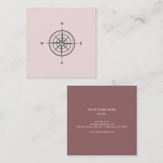 Elegant Nautical Compass Visitekaartje (Voorkant / Achterkant)