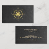 Elegant Nautical Compass Visitekaartje (Voorkant / Achterkant)