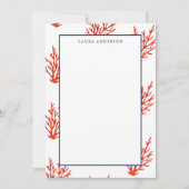 Elegant Nautical Coral Reef flat Note Kaart (Voorkant)