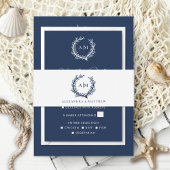 Elegant Nautical Coral Ref Wedding Uitnodigingen Wikkel