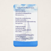 Elegant Nautical Funeral Celebration of Life Visitekaartje (Achterkant)