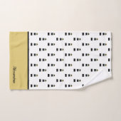 Elegant Nautical Gold en Black Striped Lighthouse Bad Handdoek (Handdoek)