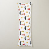 Elegant Nautical Icons on White Lichaamskussen (Voorkant Verticaal)