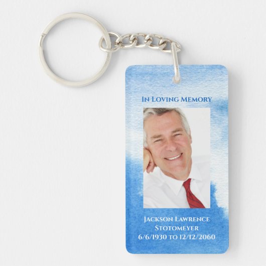 Elegant Nautical in Loating Memory Photo Memorial Sleutelhanger (Voorkant)