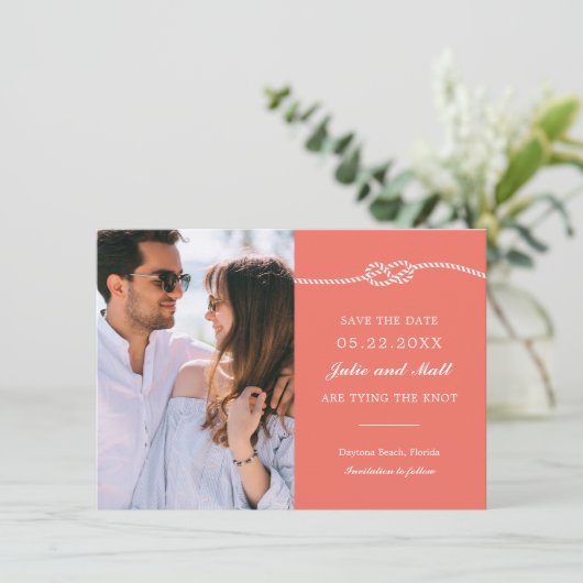 Elegant Nautical Knot Save the Date (Staand voorkant)