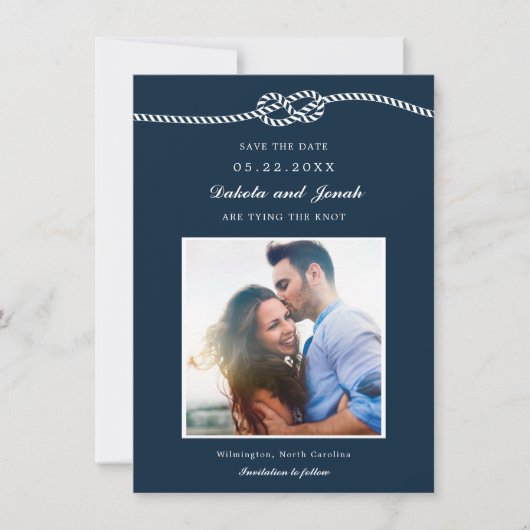 Elegant Nautical Knot Save the Date (Voorkant)