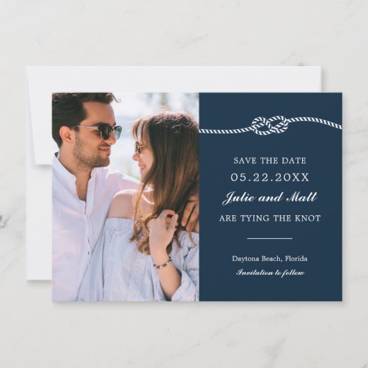 Elegant Nautical Knot Save the Date (Voorkant)